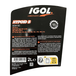 Huile 80W90 IGOL Hypoid B Multigrade  2L, pour boite de vitesse et pont