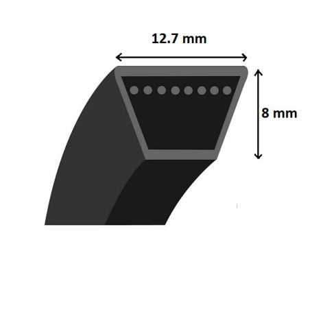 Courroie Kevlar section 4L aramide (section 12,7x8mm) 1346,20mm