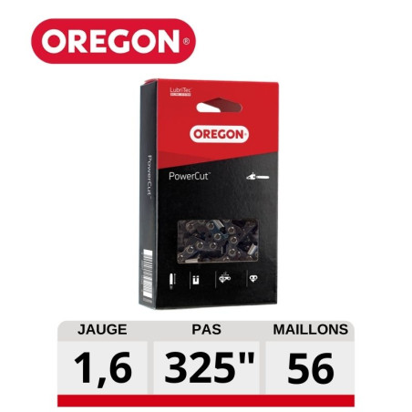 Chaine tronçonneuse carré PowerCut 56 dents Oregon 22LPX pour AEG / STIHL