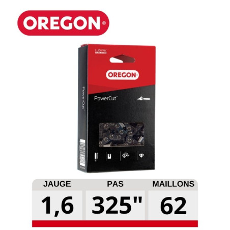 Chaine tronçonneuse carré PowerCut 62 dents Oregon 22LPX pour AEG / STIHL